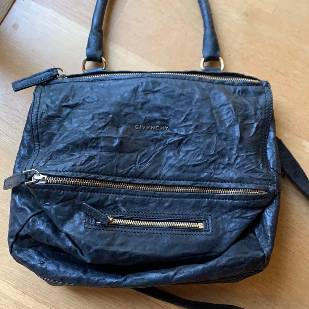 Givenchy Pandora Medium Black Tumbled Sheepskin